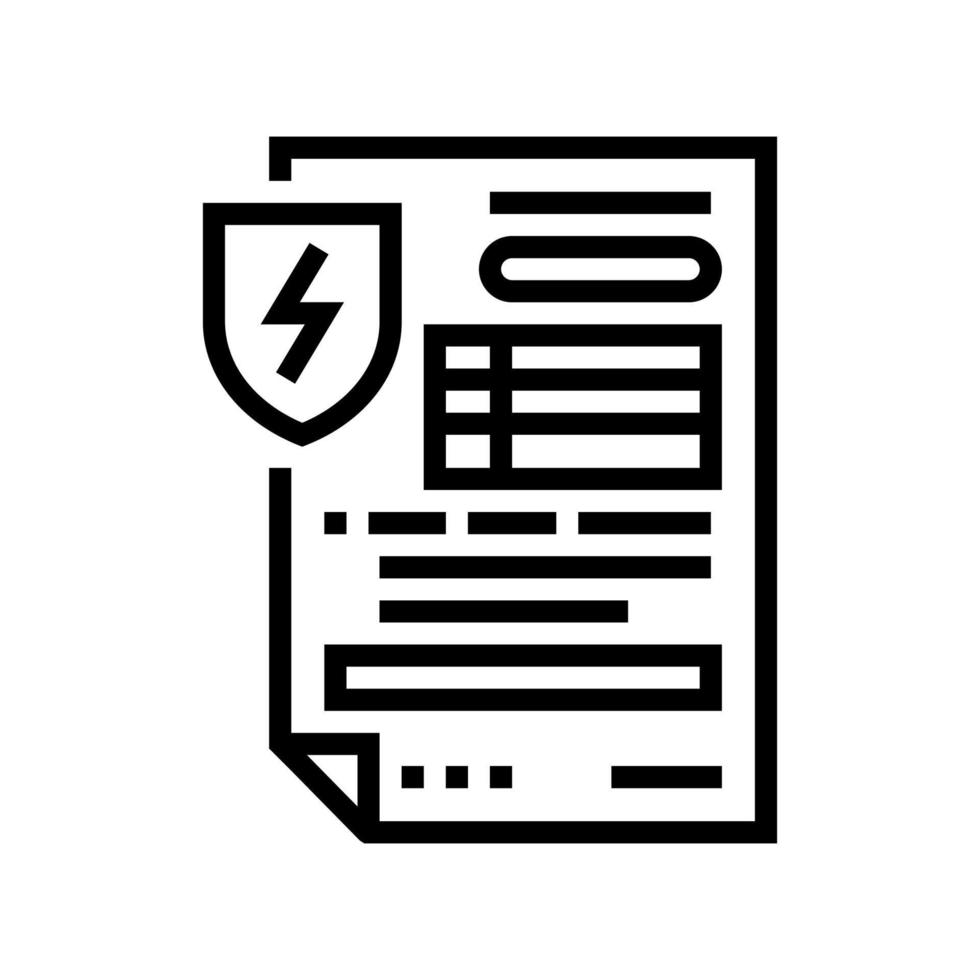 elektrische veiligheidscertificaat lijn pictogram vectorillustratie vector