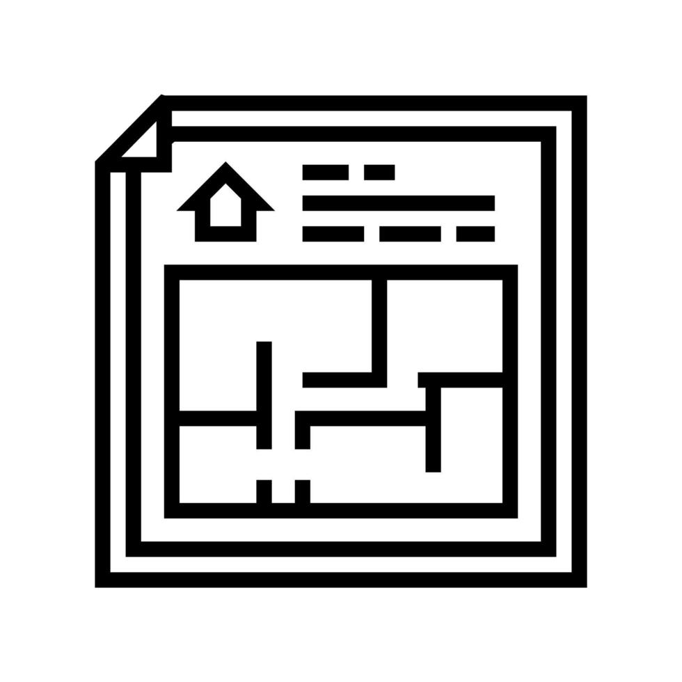 vloer planning lijn pictogram vectorillustratie vector