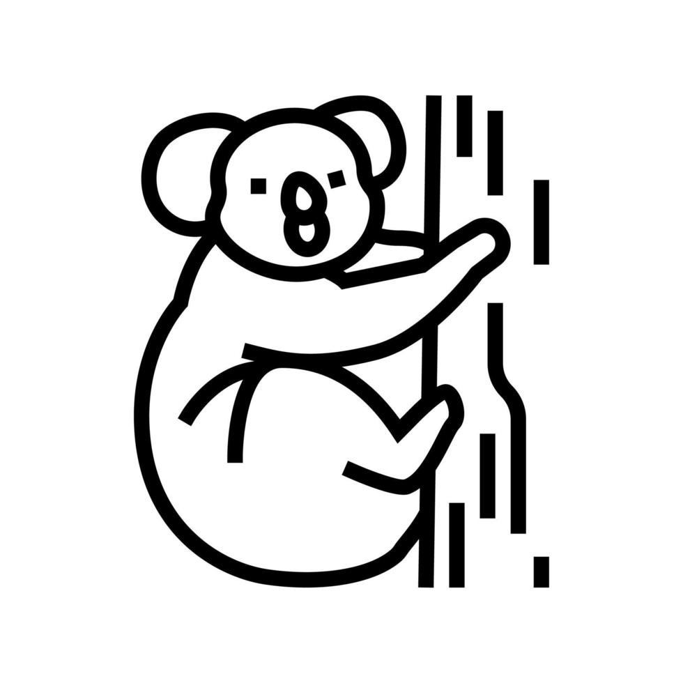 koala dier in dierentuin lijn pictogram vectorillustratie vector