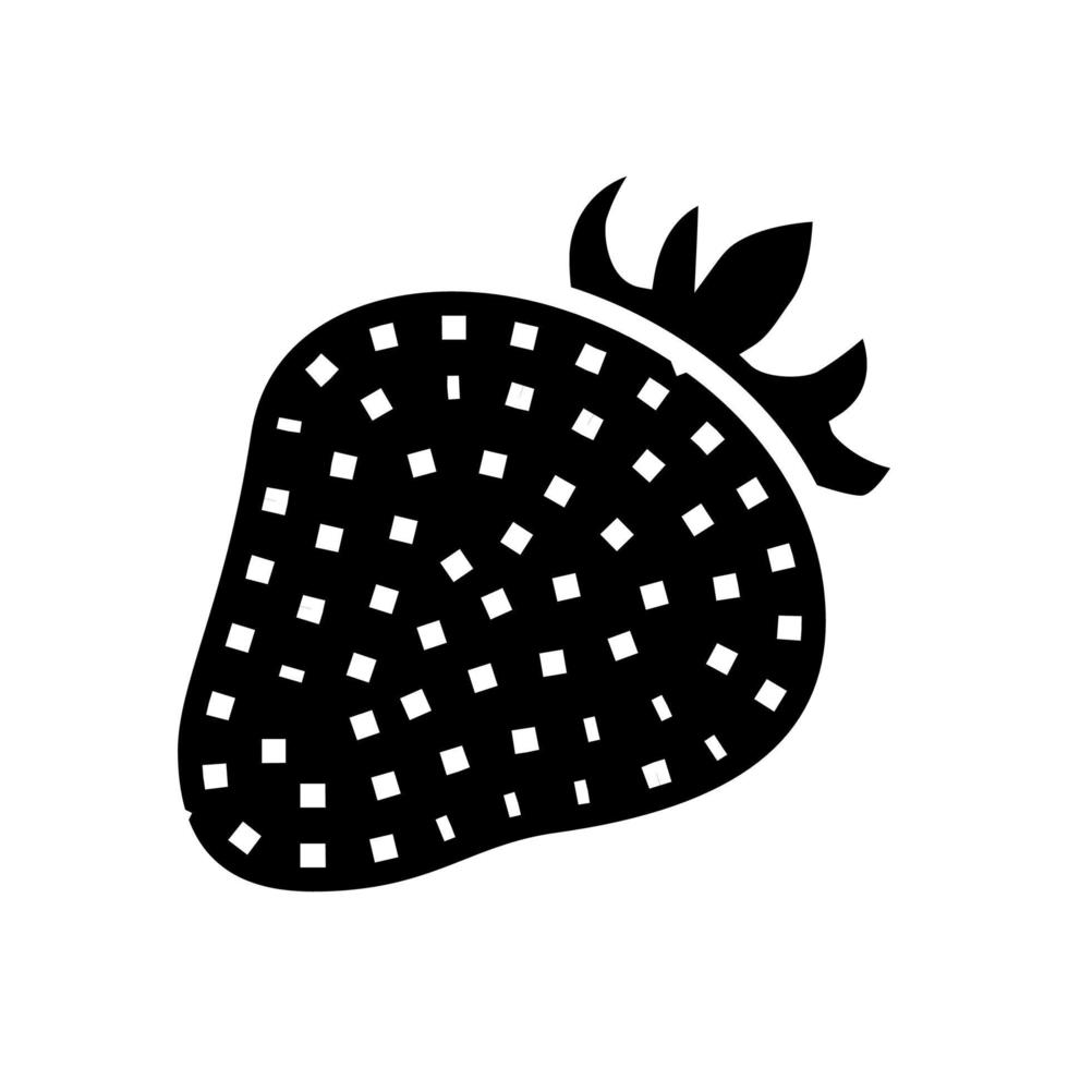 aardbei bes glyph pictogram vectorillustratie vector