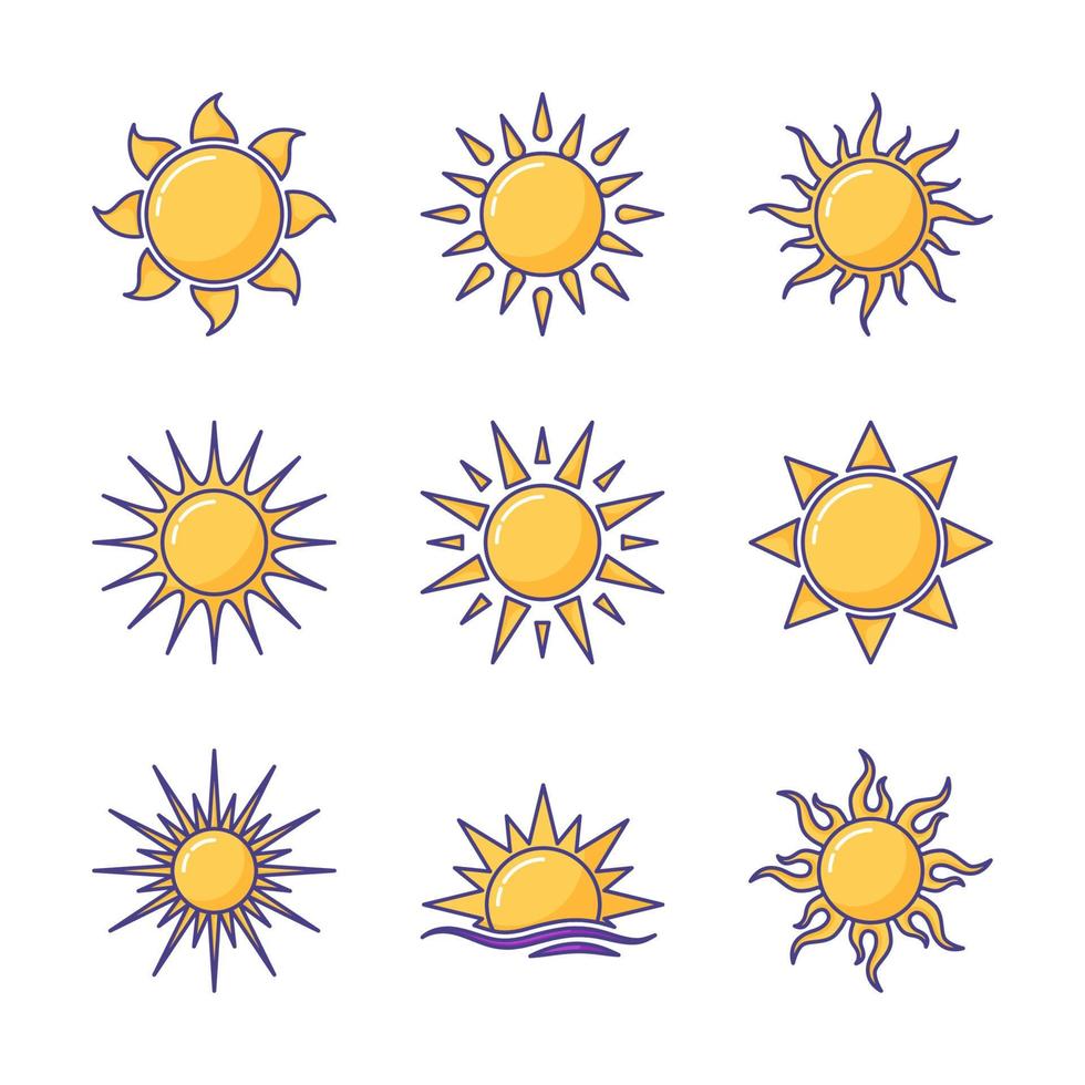 zon pictogramserie vector