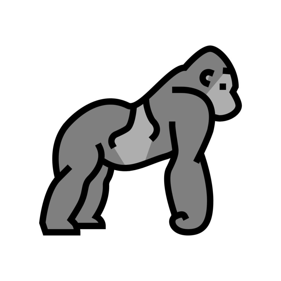 gorilla wild dier kleur pictogram vectorillustratie vector