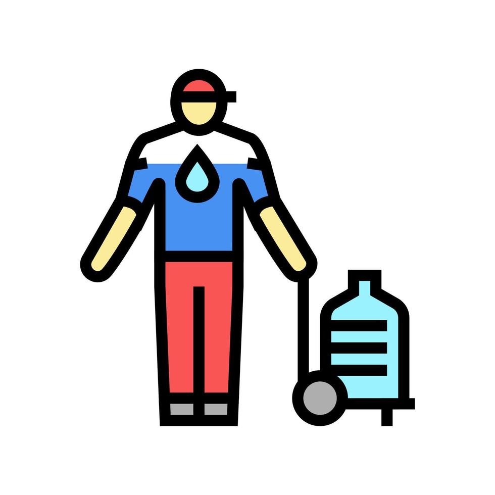 bezorger levert water kleur pictogram vectorillustratie vector