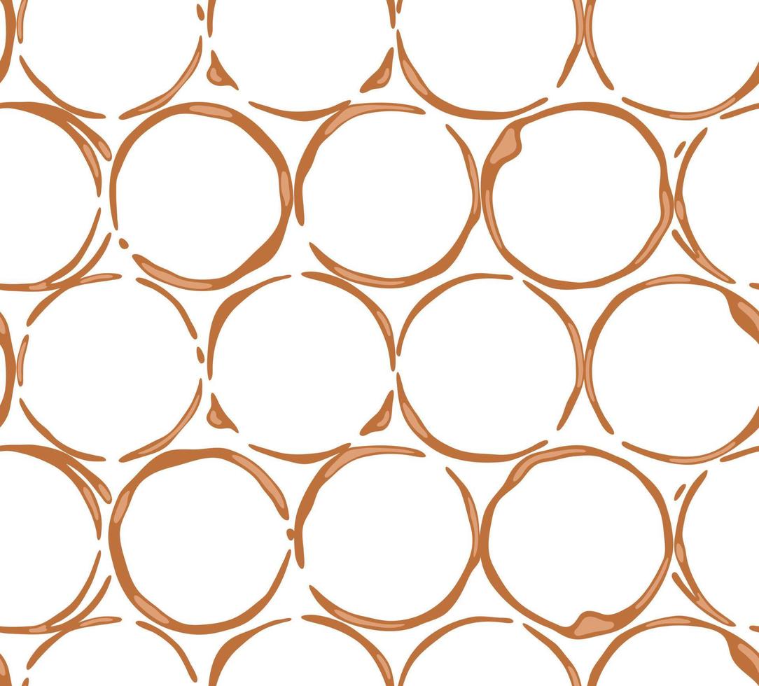 naadloos patroon met gestroomlijnde koffiemokvlekken vector