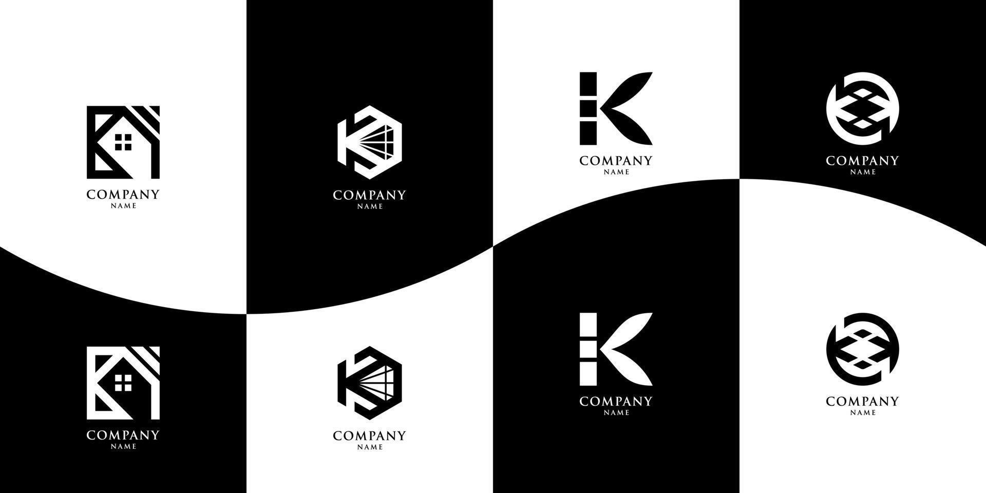 letter k logo set vector