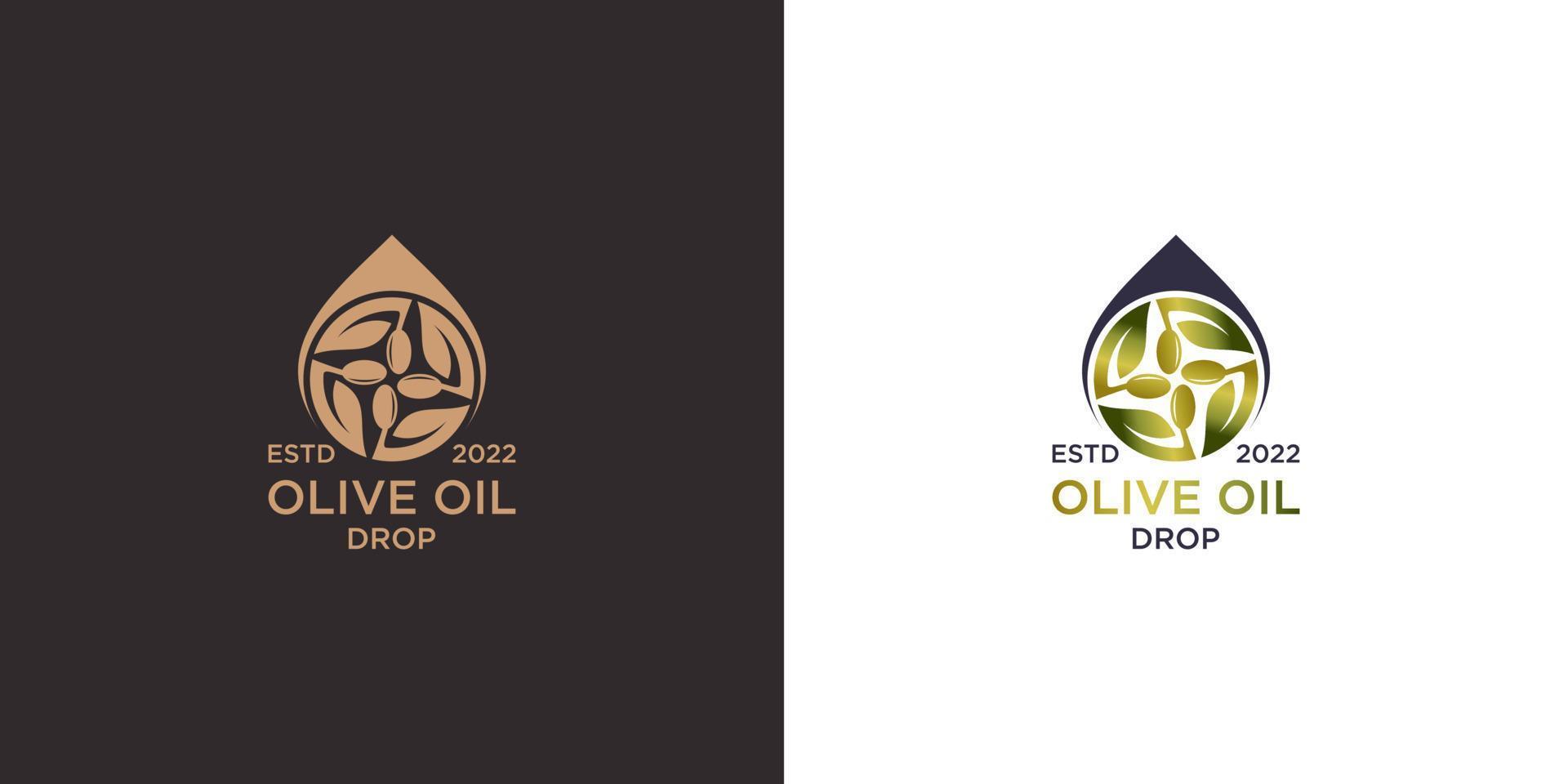 vintage olijfolie logo met concept letter o of cirkel vector