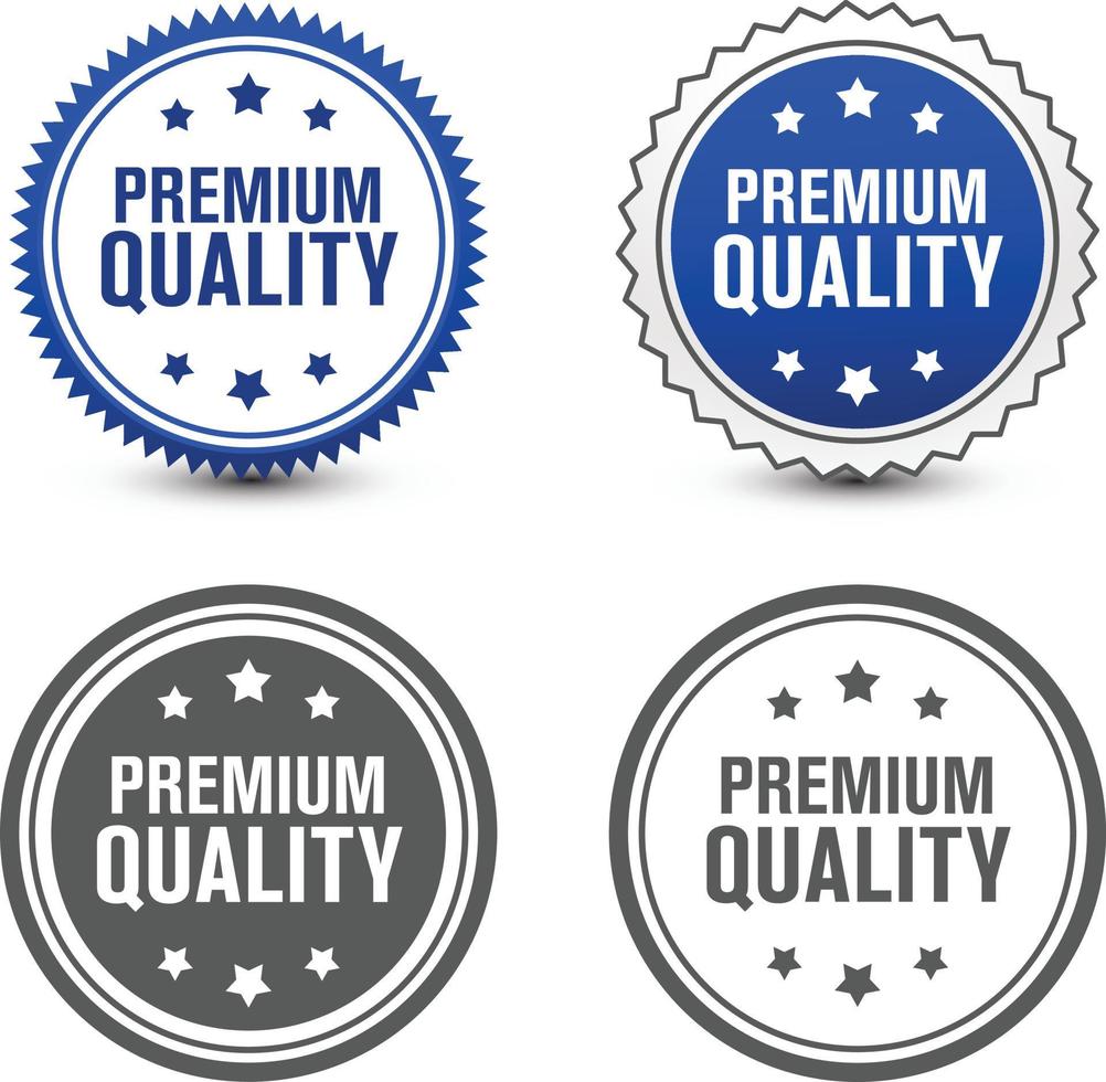 premium kwaliteit badge set met ander type ontwerpstijl geïsoleerd op een witte achtergrond. vector
