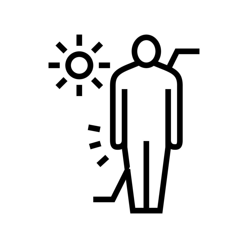 huid voor en na het zonnen lijn pictogram vectorillustratie vector