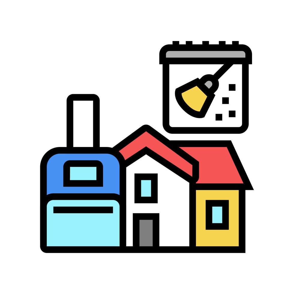 vakantie verhuur schoonmaak kleur pictogram vectorillustratie vector