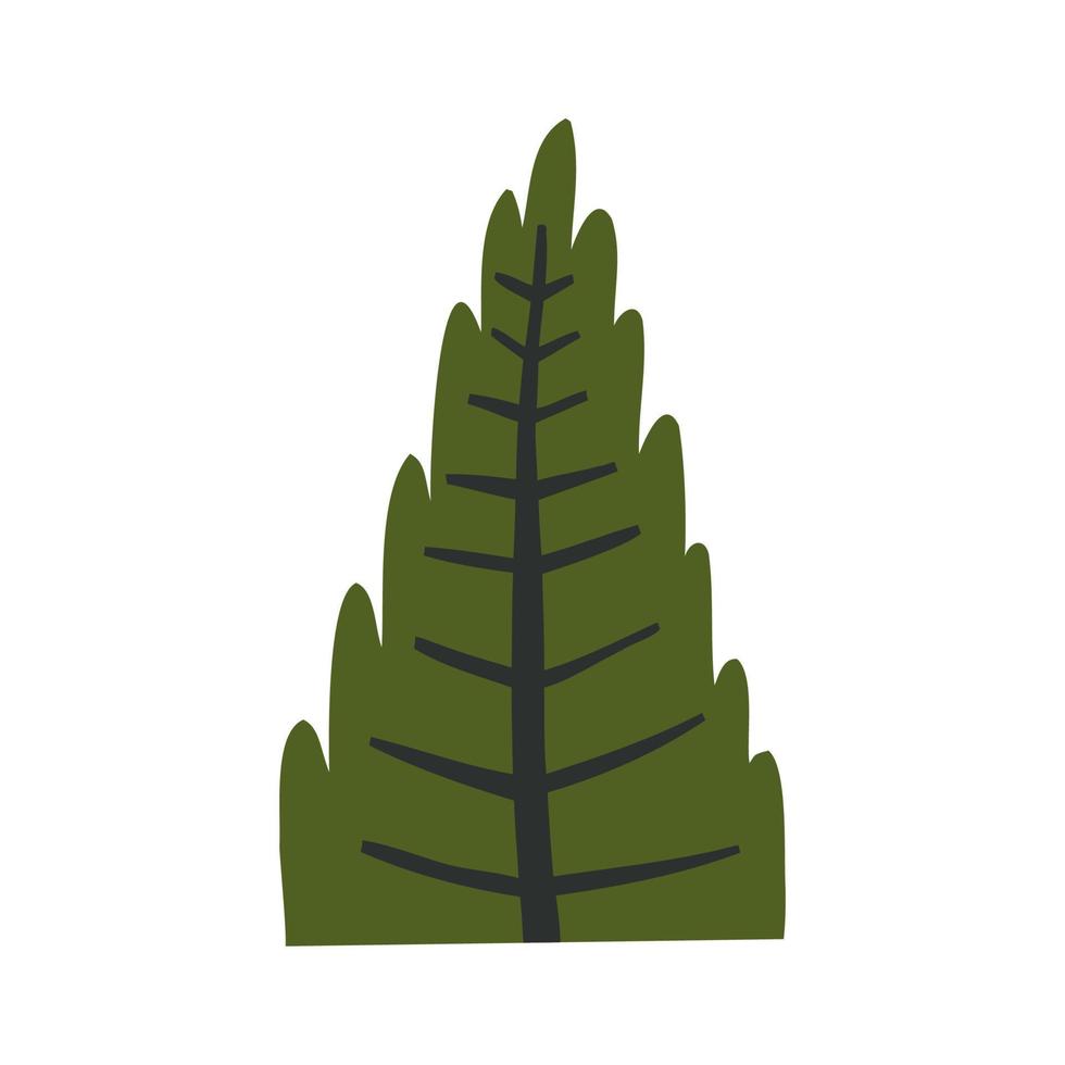 kerstboom met de hand beschilderd. platte moderne vectorillustratie voor ontwerp. vector