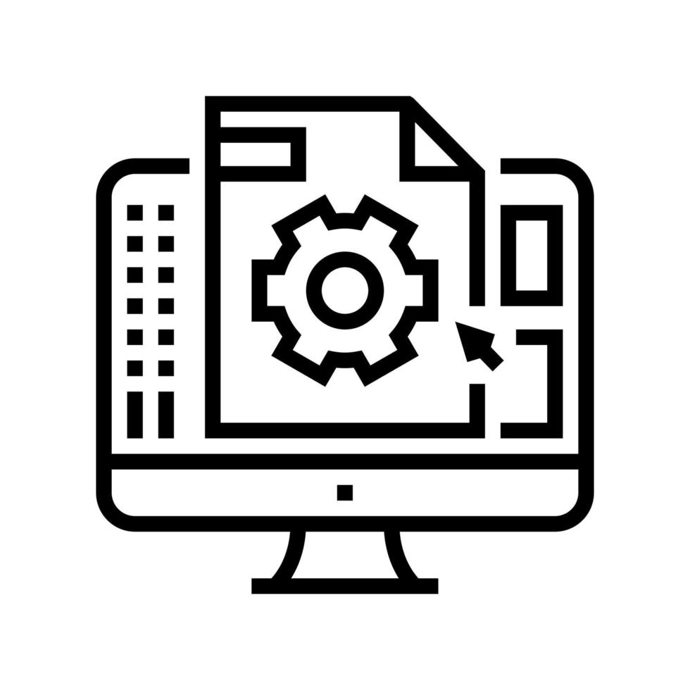 3D-prototyping lijn pictogram vectorillustratie vector