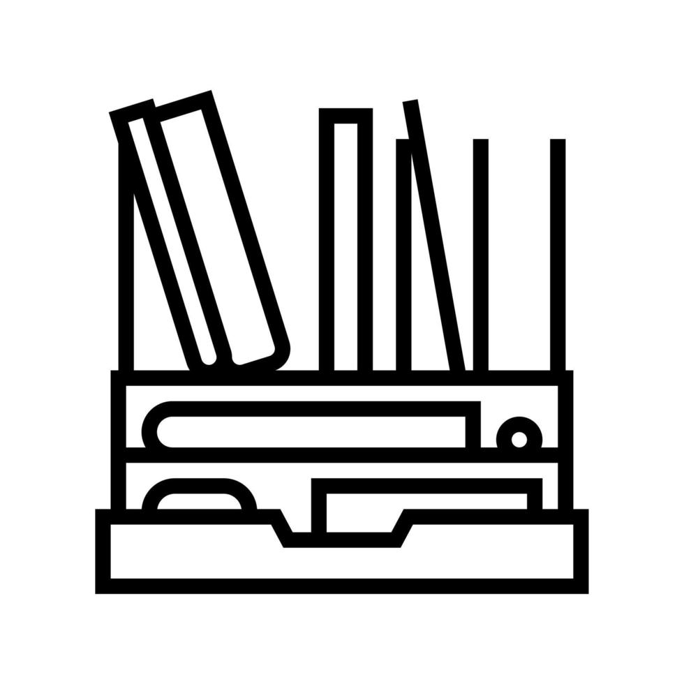 bureau organisator lijn pictogram vectorillustratie vector