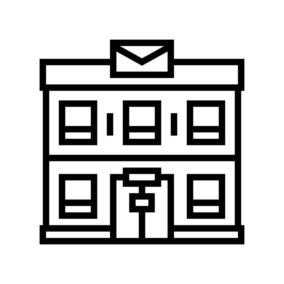 postkantoor gebouw lijn pictogram vectorillustratie vector