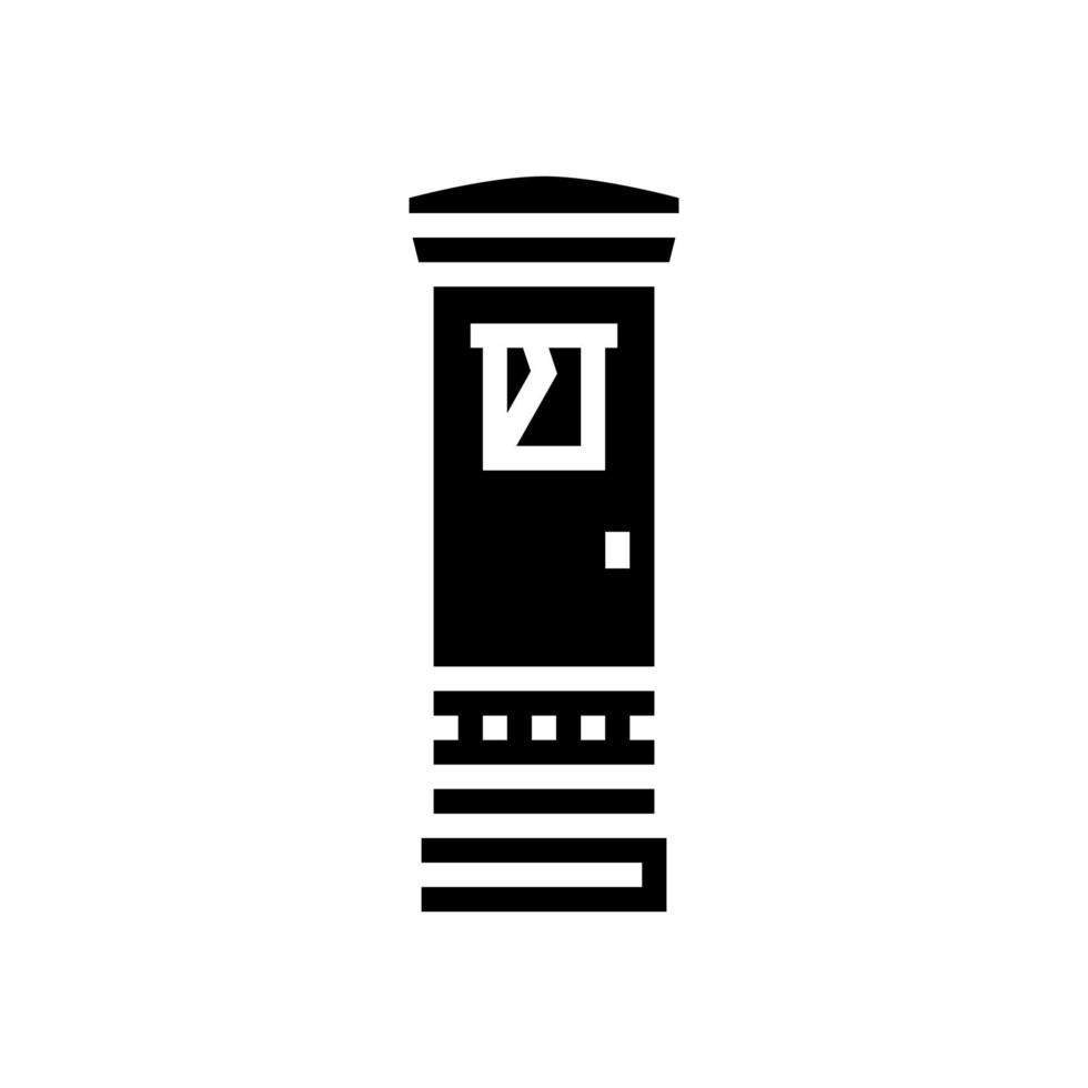 brievenbus bouw glyph pictogram vectorillustratie vector