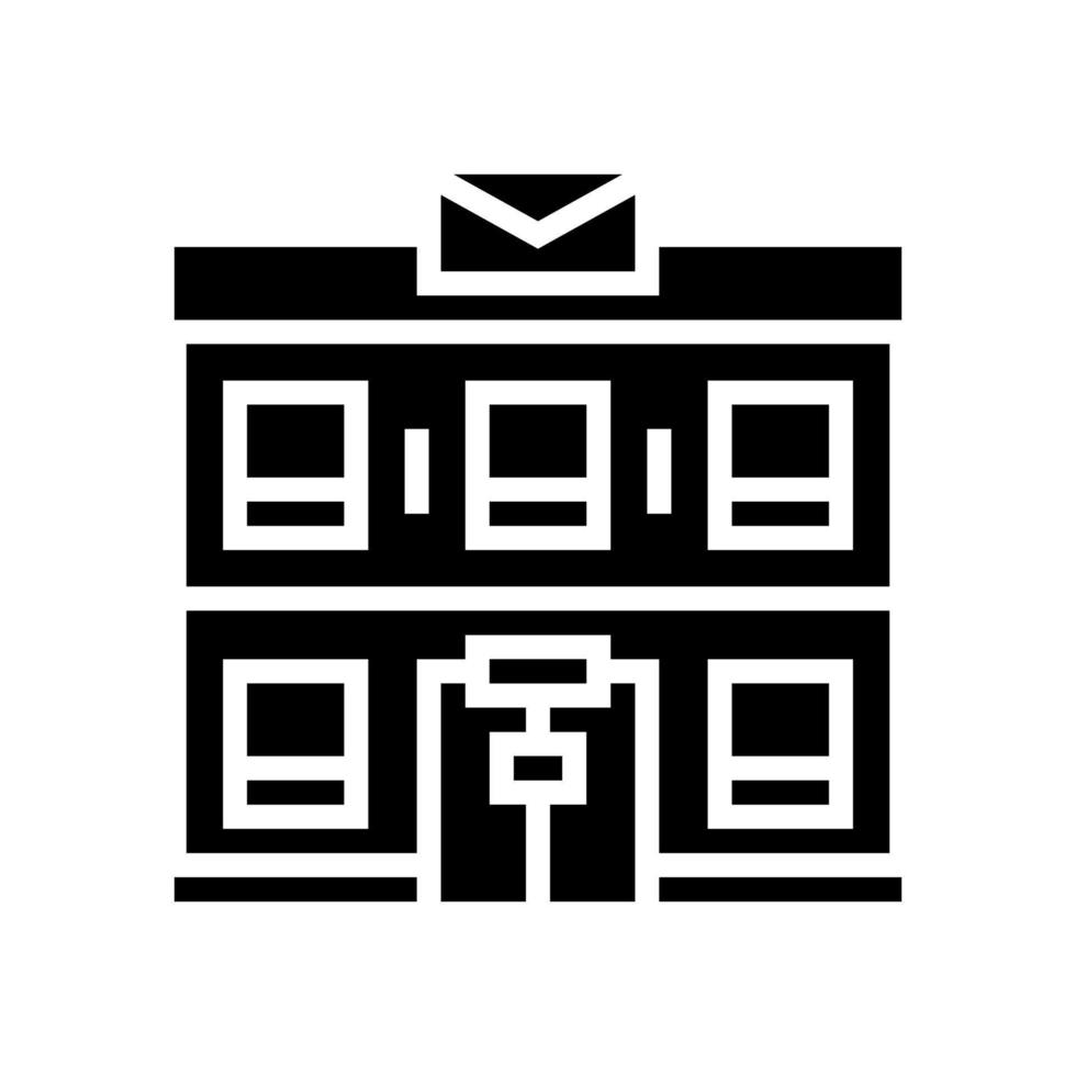 postkantoor gebouw glyph pictogram vectorillustratie vector
