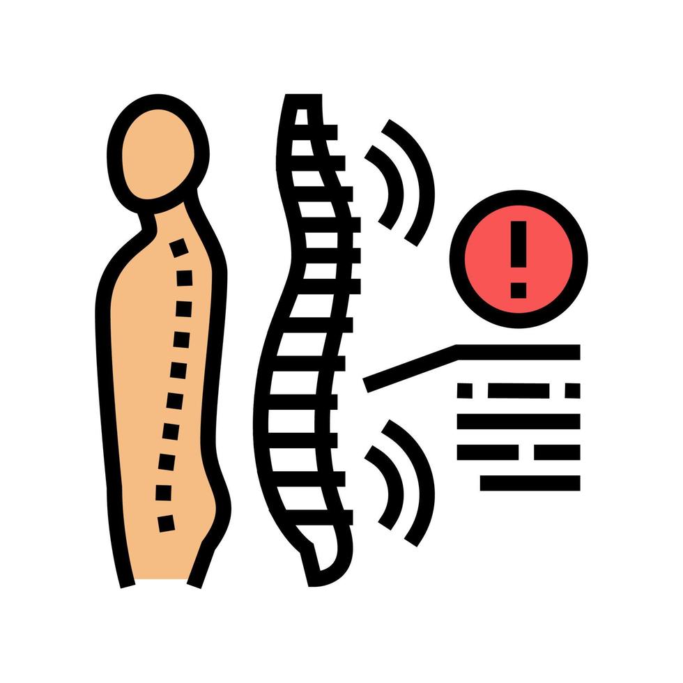 spondyloarthropathieën gezondheidsprobleem kleur pictogram vectorillustratie vector