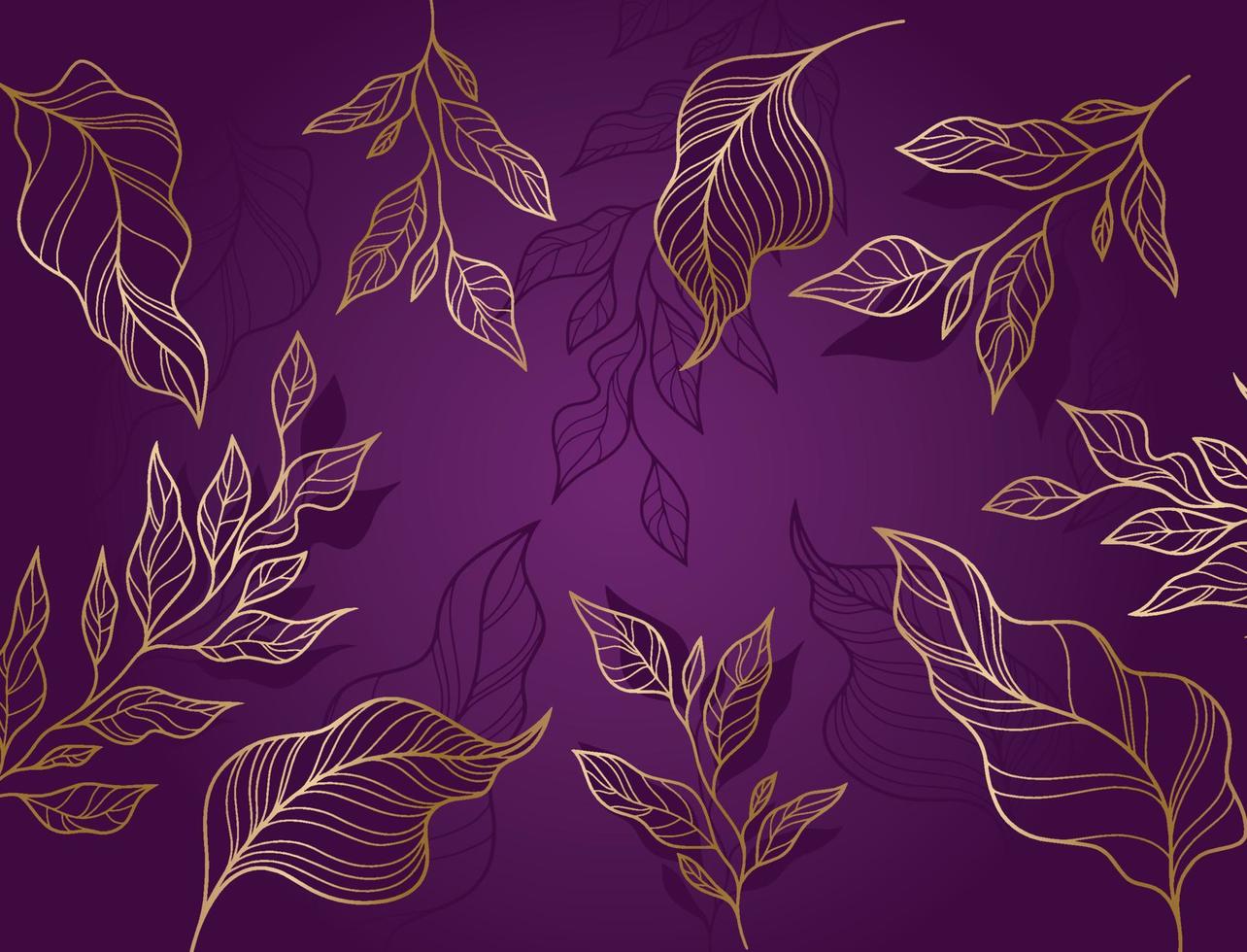handgetekende lineaire gegraveerde bloemen op paarse achtergrond vector