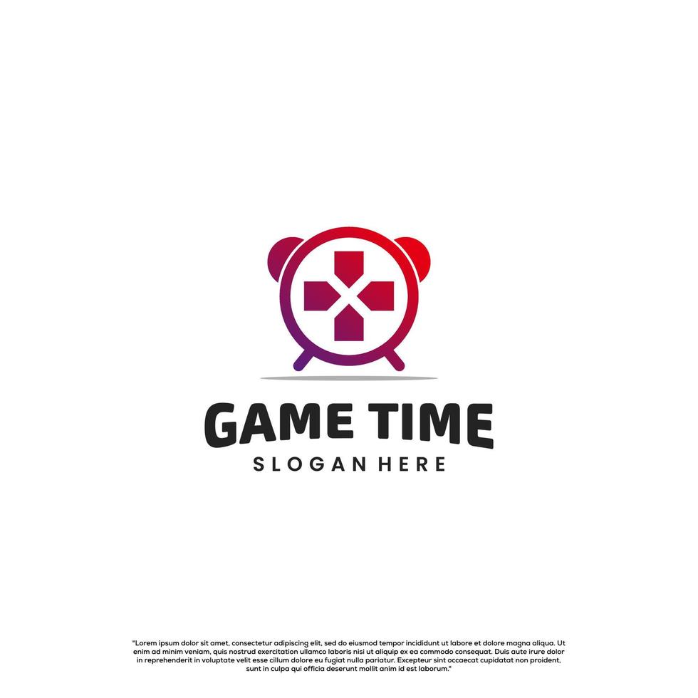 game tijd logo ontwerp modern concept vector