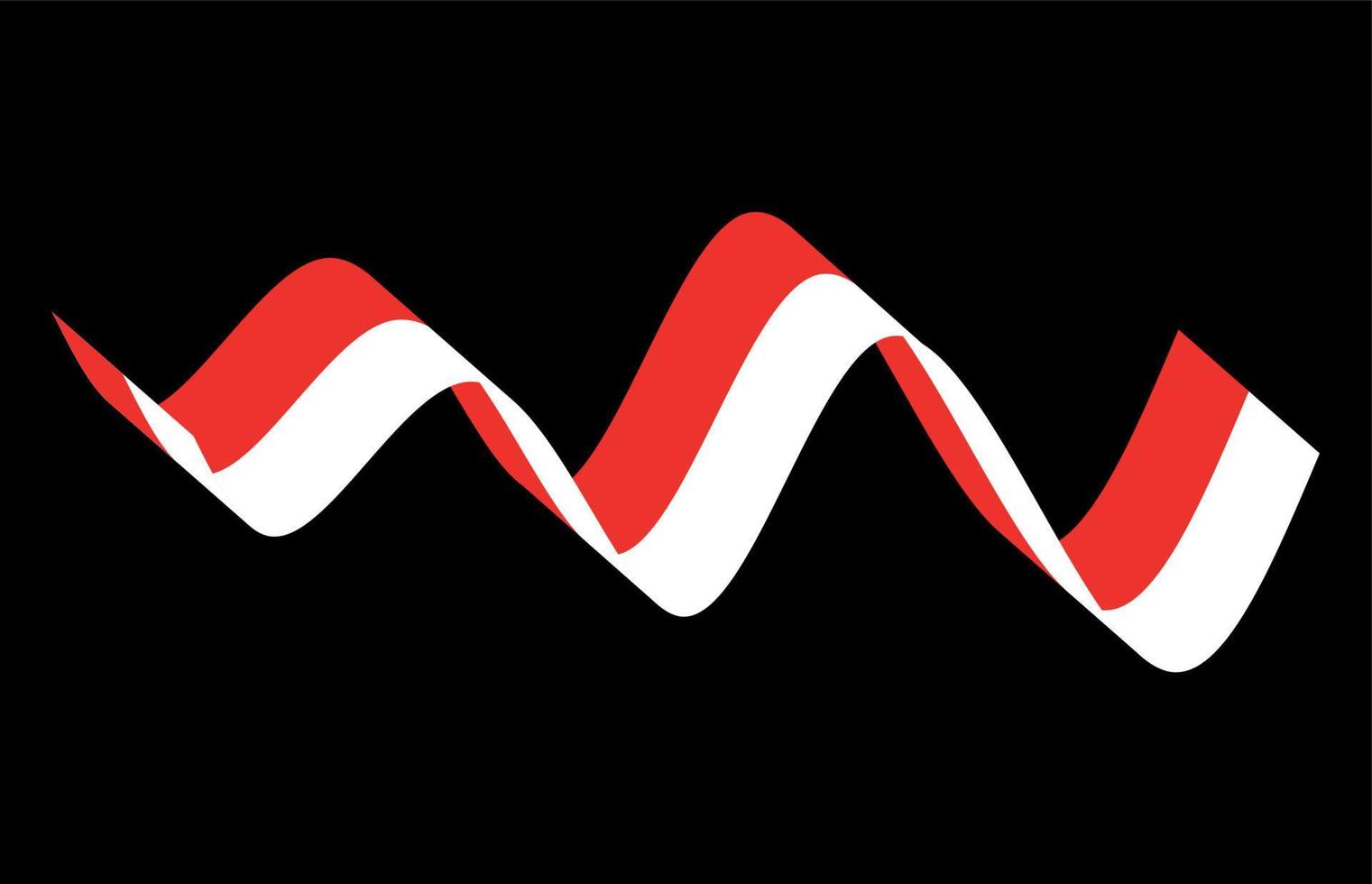 Indonesische onafhankelijkheidsdag rood en wit lint vector