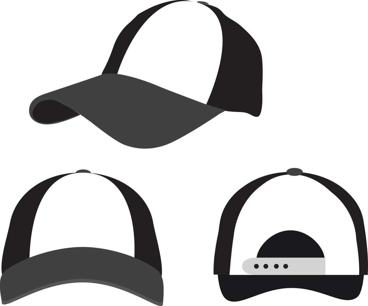 trucker cap mesh cap sjabloon illustratie in wit en zwart vector