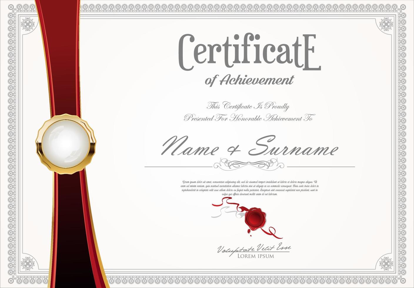 certificaat of diploma retro vintage sjabloon vector