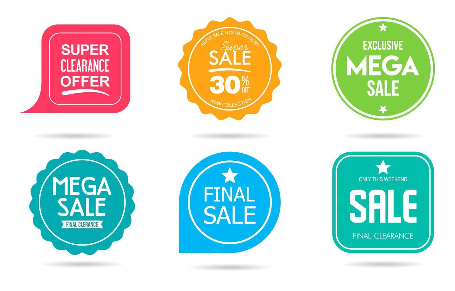 verzameling kleurrijke badges en labels moderne superverkoopstijl vector
