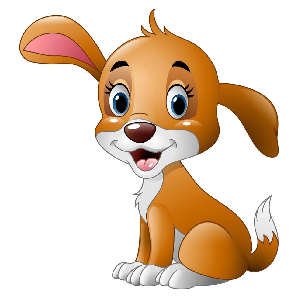 schattige kleine hond cartoon vector