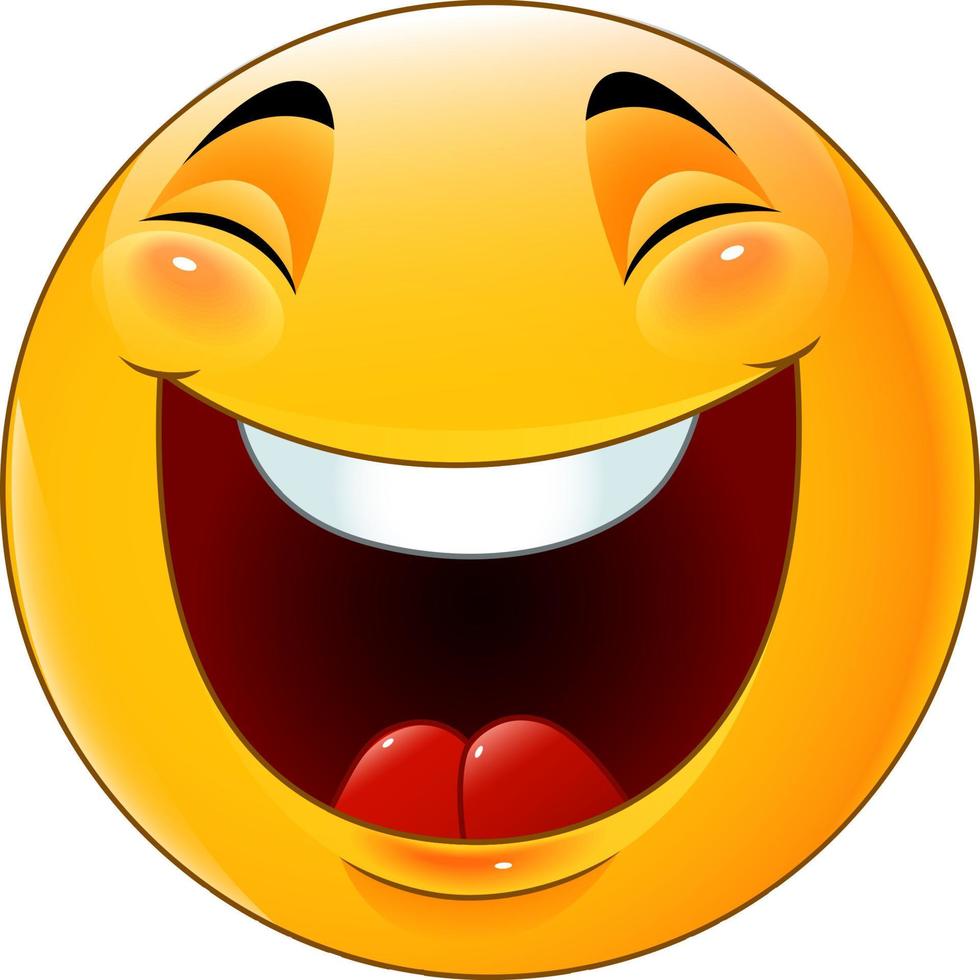 cartoon emoticon lachen vector