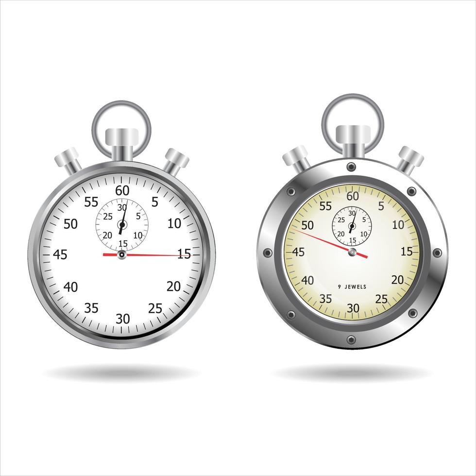 stopwatch of chronometer geïsoleerd op een witte achtergrond vector