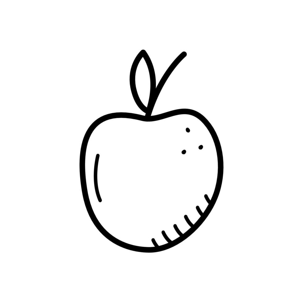 appel fruit doodle vectorillustratie van een voedingsproduct. vector