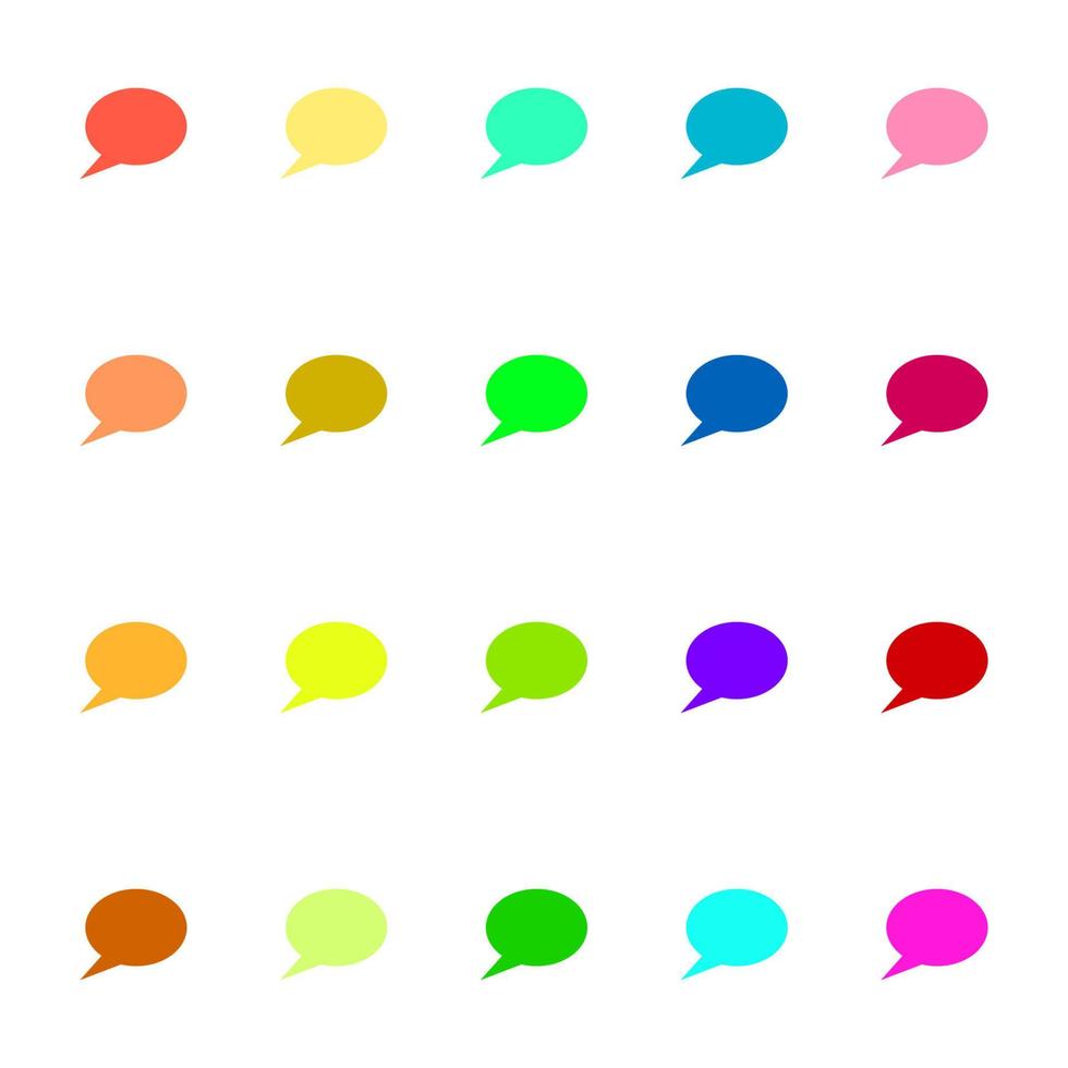 lijn icoonpakket van heldere, levendige veelkleurige tekstballonnen in wolkenvorm vector