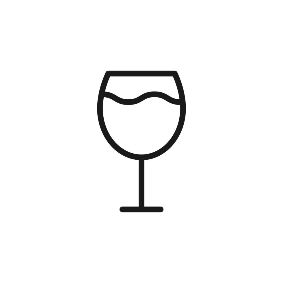zomer cocktail borden. vector symbool getekend in vlakke stijl met zwarte lijn. perfect voor advertenties, websites, café- en restaurantmenu's. icoon van wijn of champagne in glas