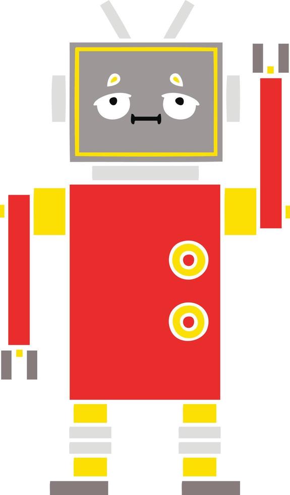 egale kleur retro cartoon robot vector