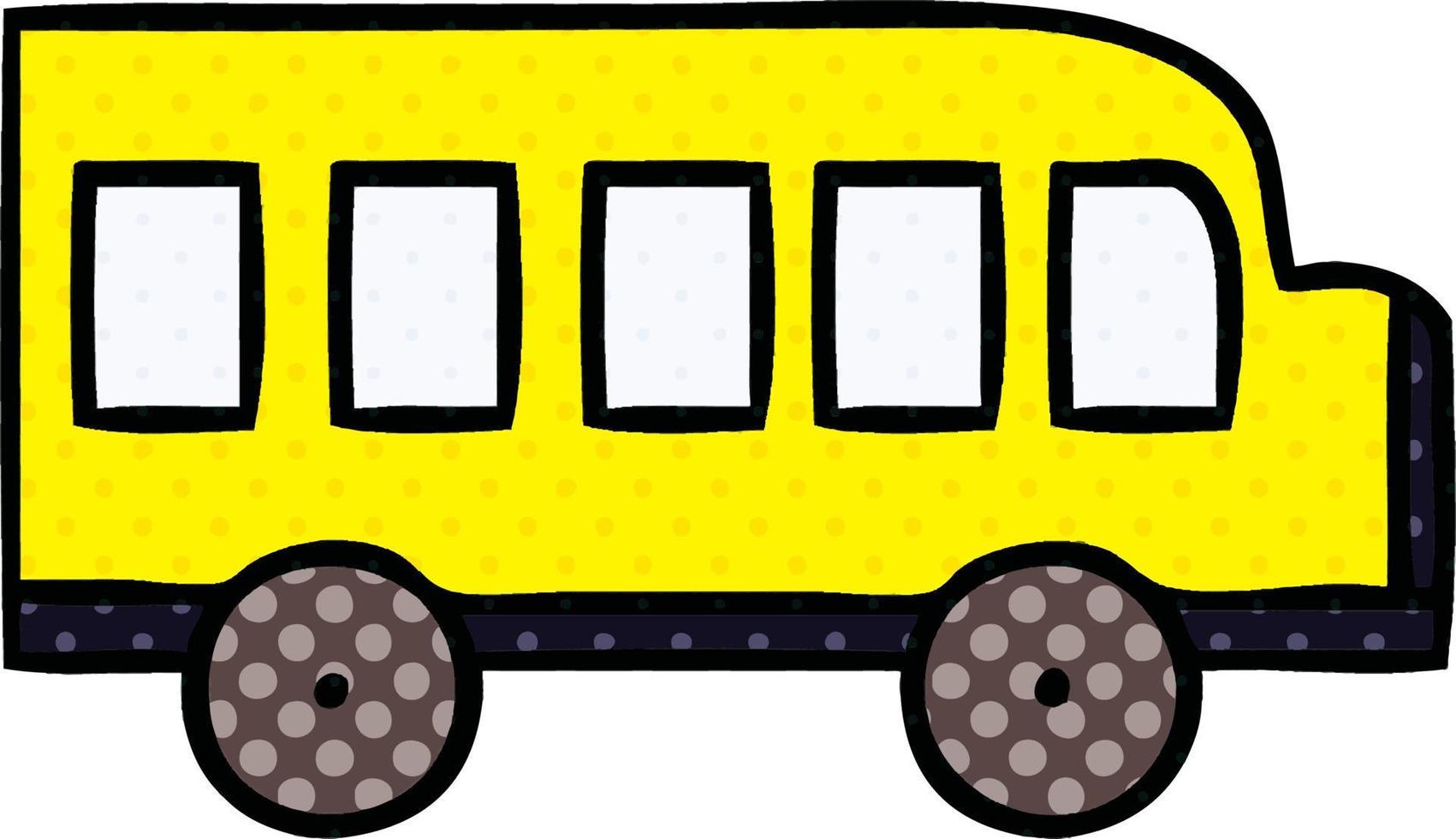 stripboekstijl cartoon schoolbus vector