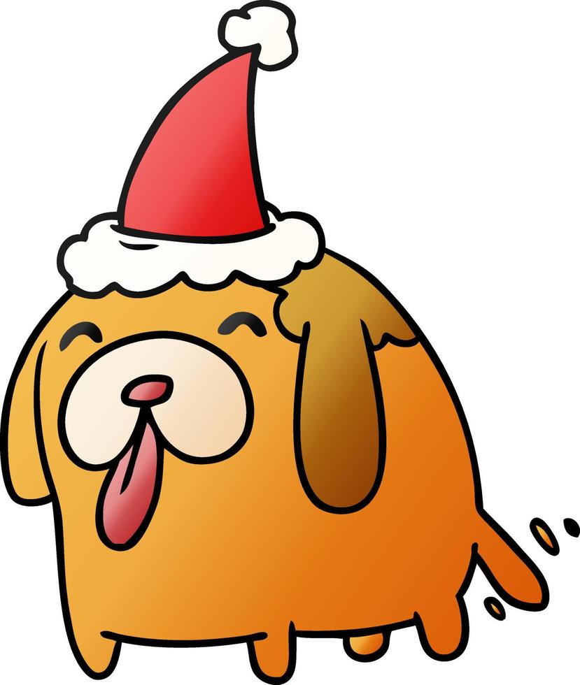 kerstverloop cartoon van kawaii hond vector
