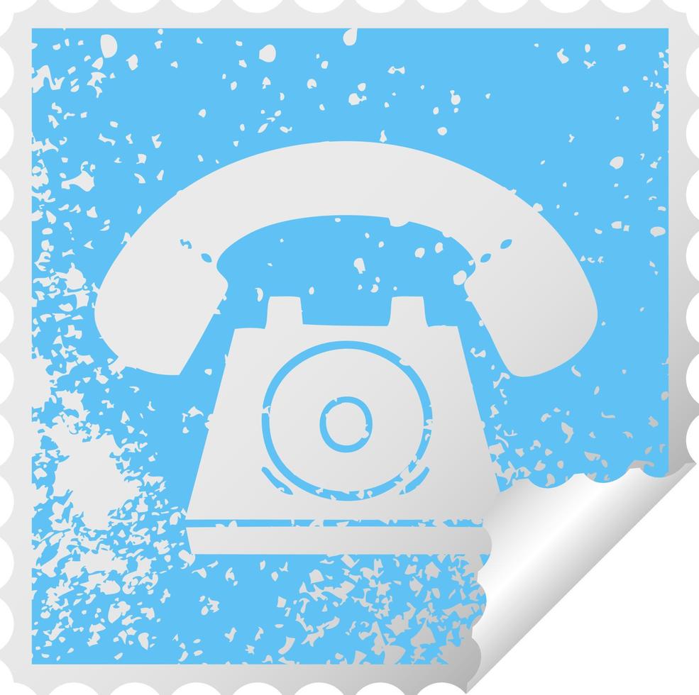 verontrust vierkant peeling sticker symbool oude telefoon vector