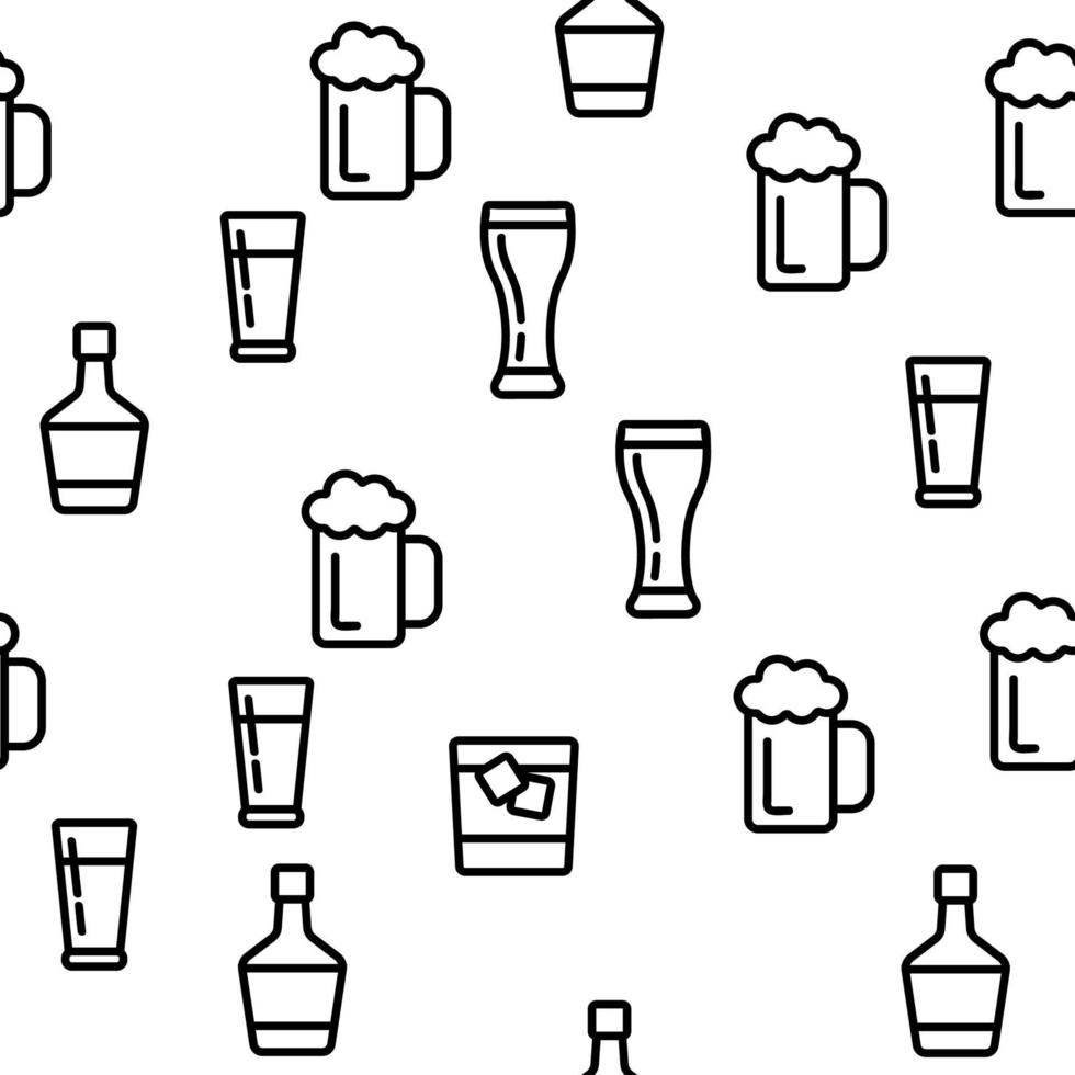 alcohol drinken vector naadloze patroon