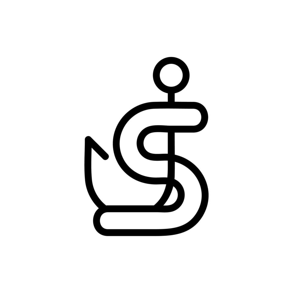 worm vissen pictogram vector. geïsoleerde contour symbool illustratie vector