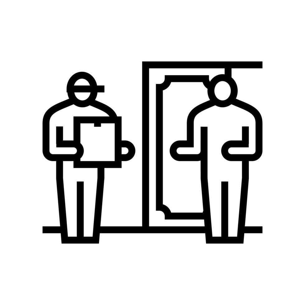 bezorgservice van post post lijn pictogram vectorillustratie vector