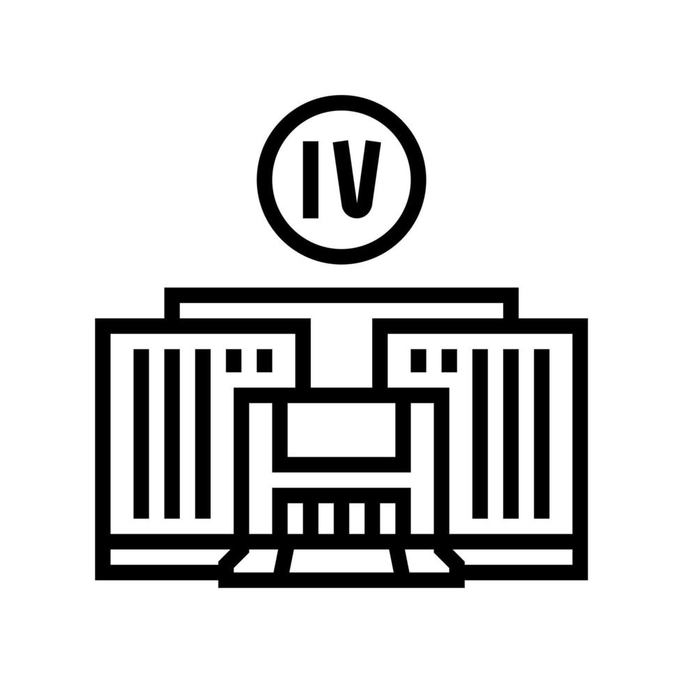 vier jaar college lijn pictogram vectorillustratie vector