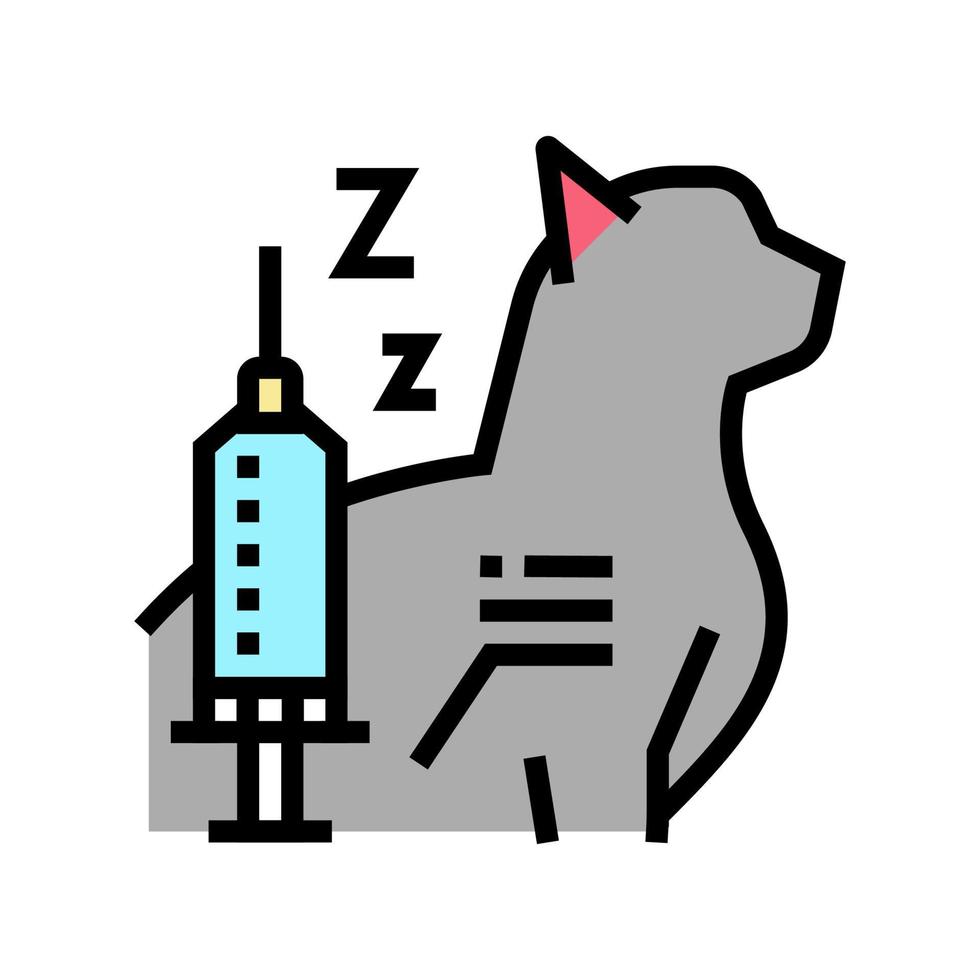 anesthesie kat kleur pictogram vectorillustratie vector