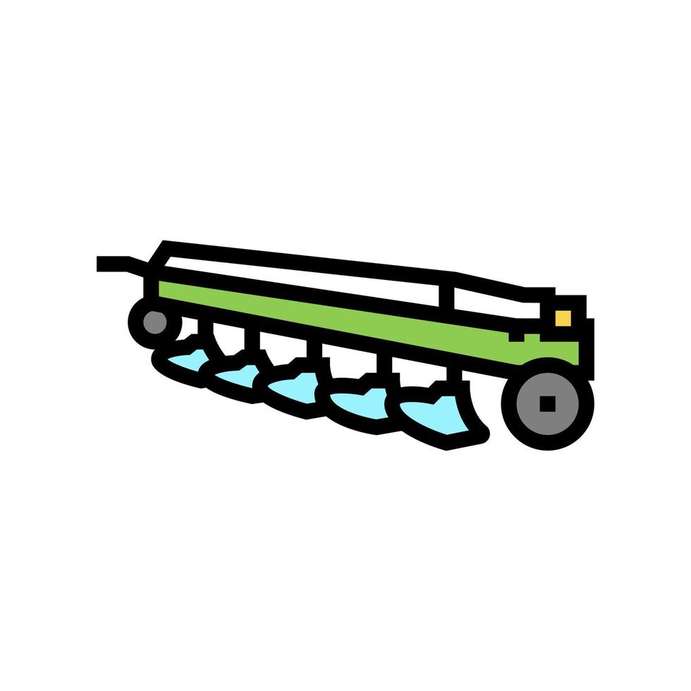 ploegen landbouwmachines kleur pictogram vectorillustratie vector