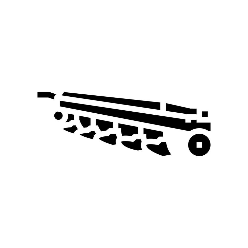 ploegen landbouwmachines glyph pictogram vectorillustratie vector