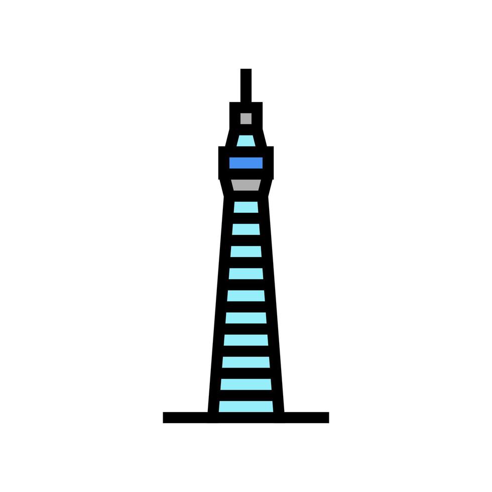 toren gebouw kleur pictogram vectorillustratie vector