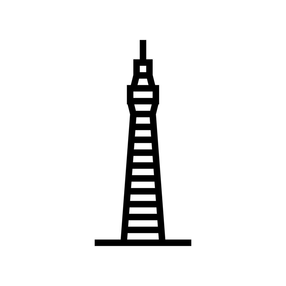 toren gebouw lijn pictogram vectorillustratie vector