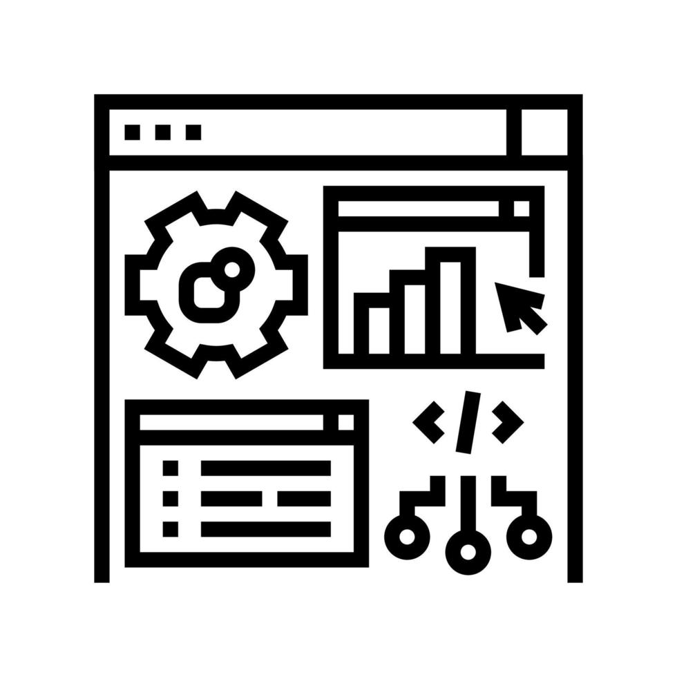 software erp lijn pictogram vectorillustratie vector