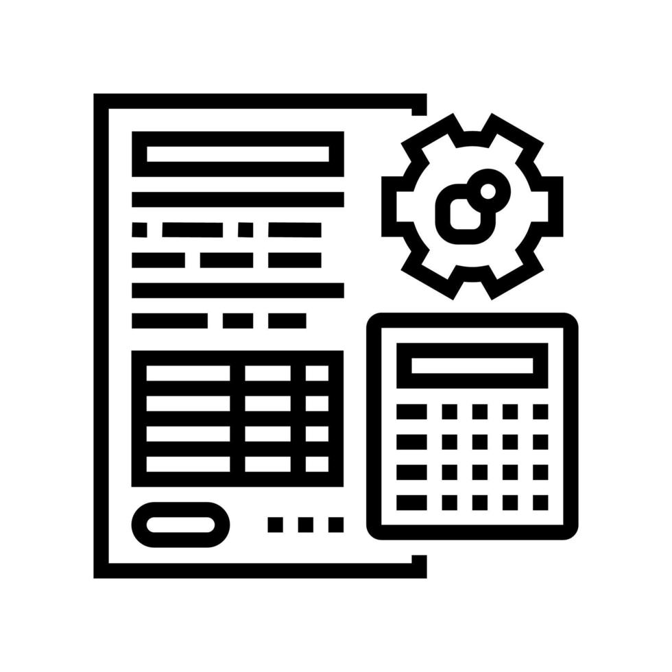 boekhouding erp financiën bezetting lijn pictogram vectorillustratie vector