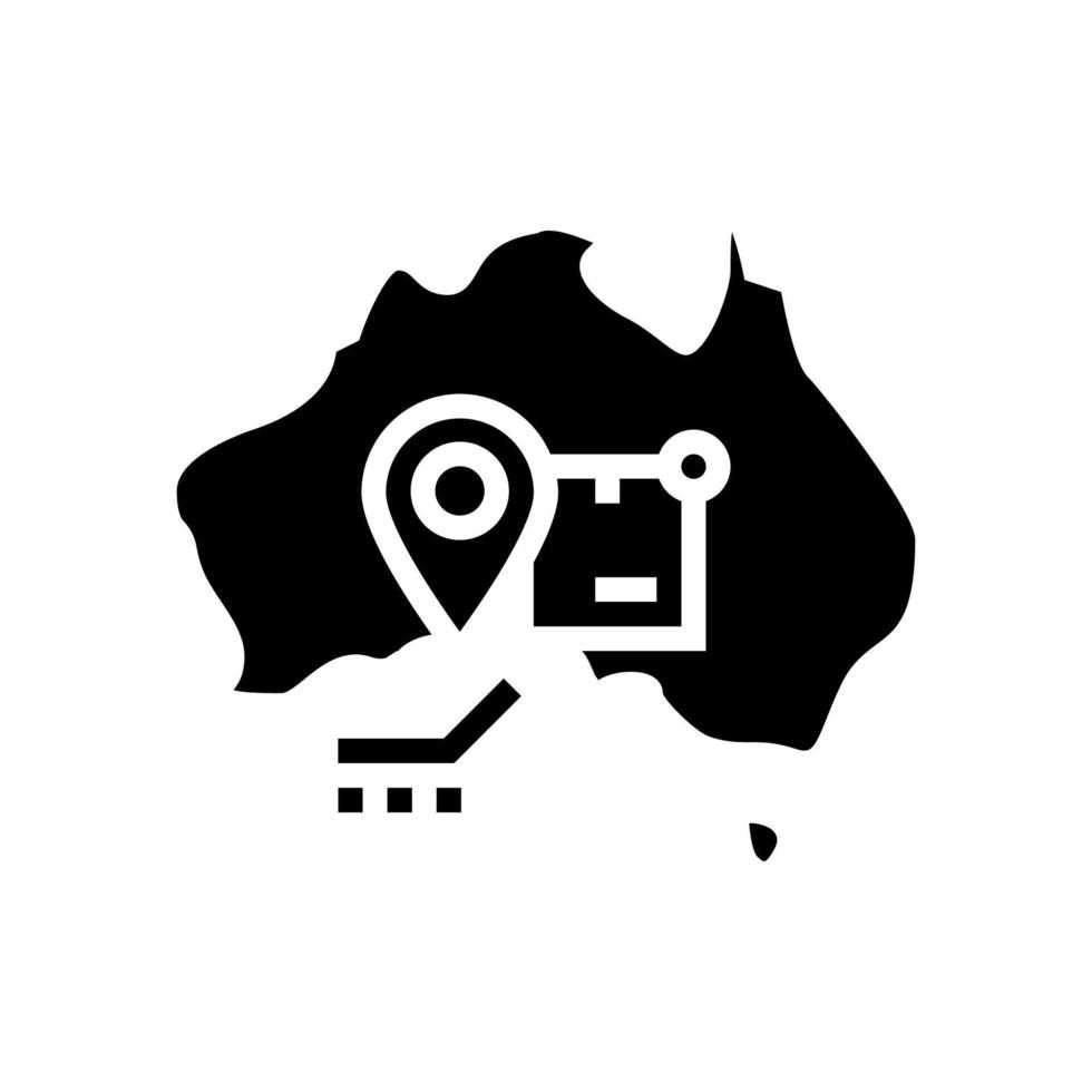 Australië verzending tracking glyph pictogram vectorillustratie vector