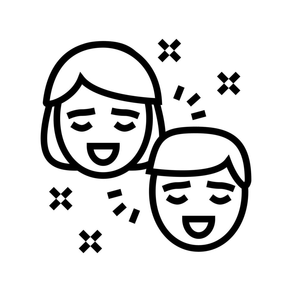 plezier relatie lijn pictogram vectorillustratie vector