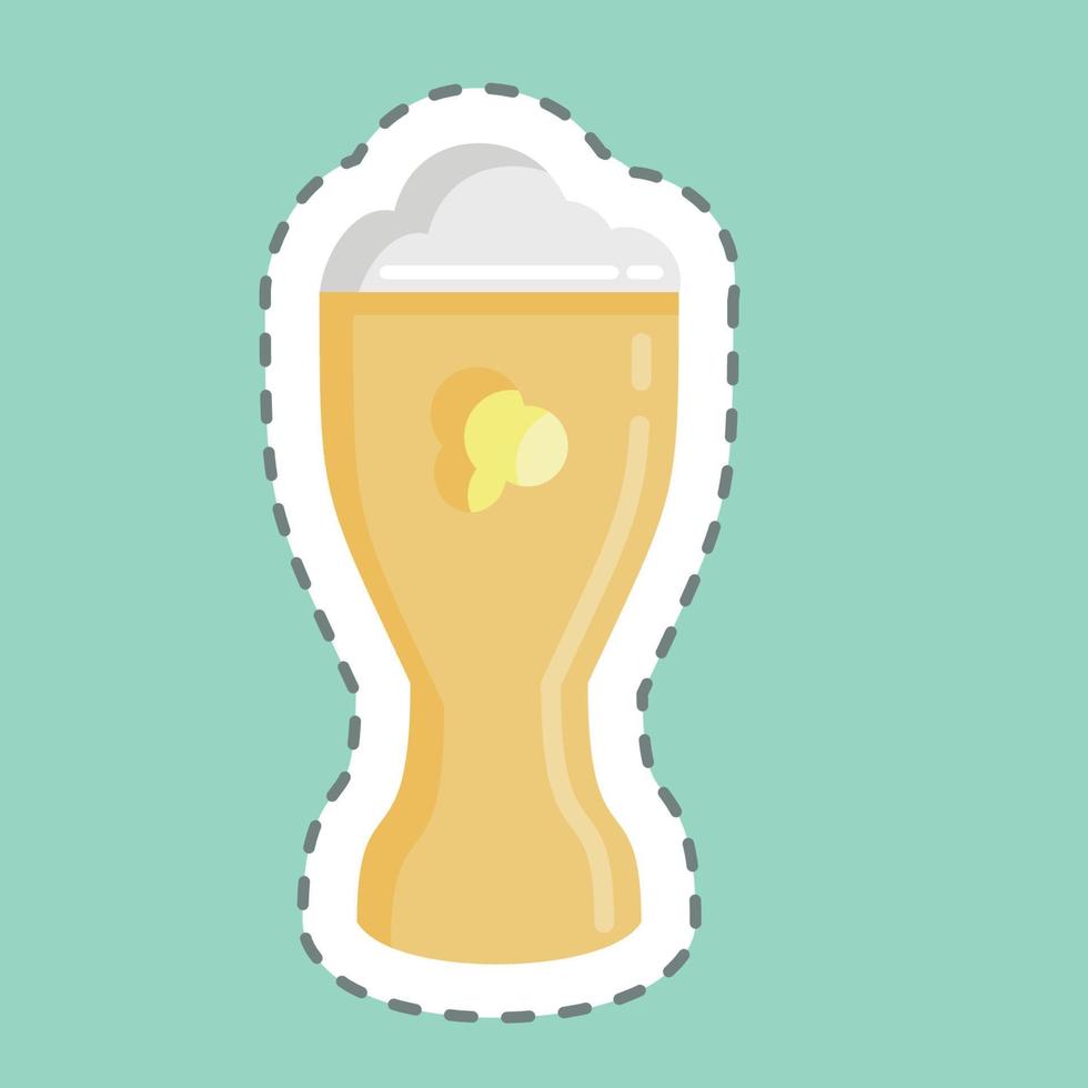 sticker lijn gesneden bier. geschikt voor onderwijs symbool. eenvoudig ontwerp bewerkbaar. ontwerp sjabloon vector. eenvoudige illustratie vector